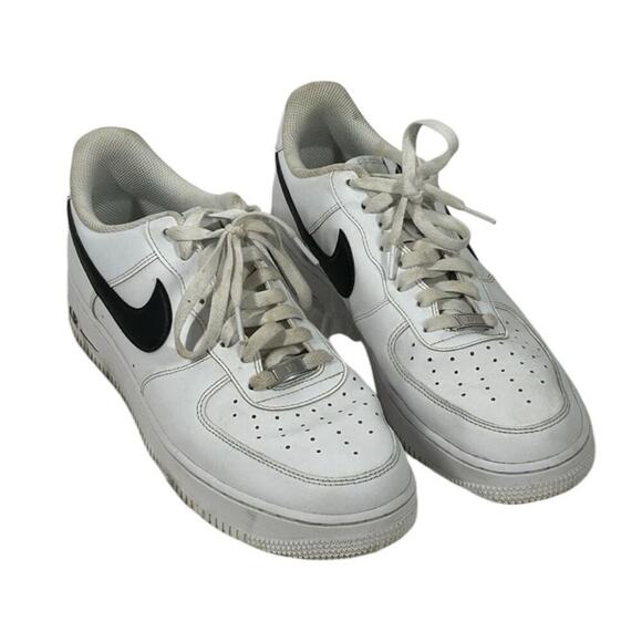 Nike Air Force 1 ’07 Low White Black Swoosh Men’s 10.5 AF1 Classic Sneakers main image 12